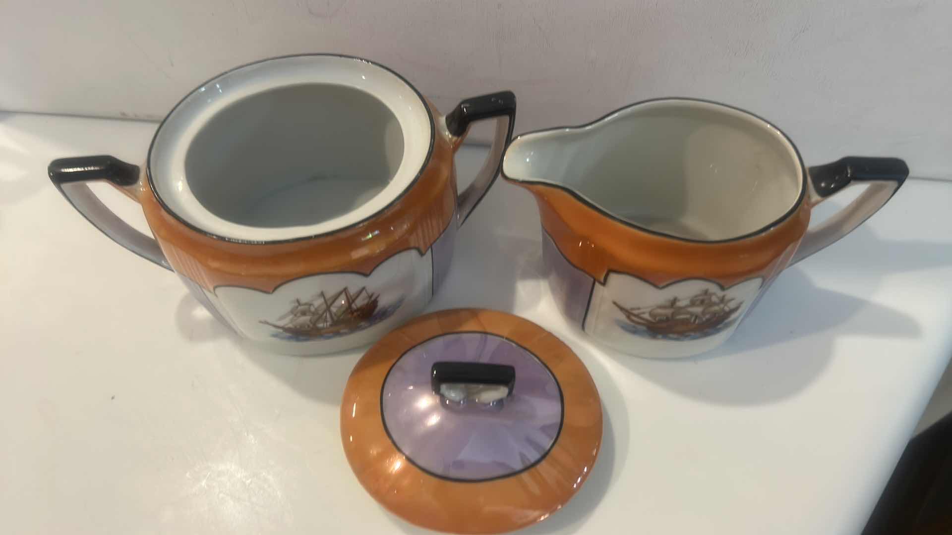 Photo 1 of LUSTERWARE SUGAR AND CREAMER SET $45