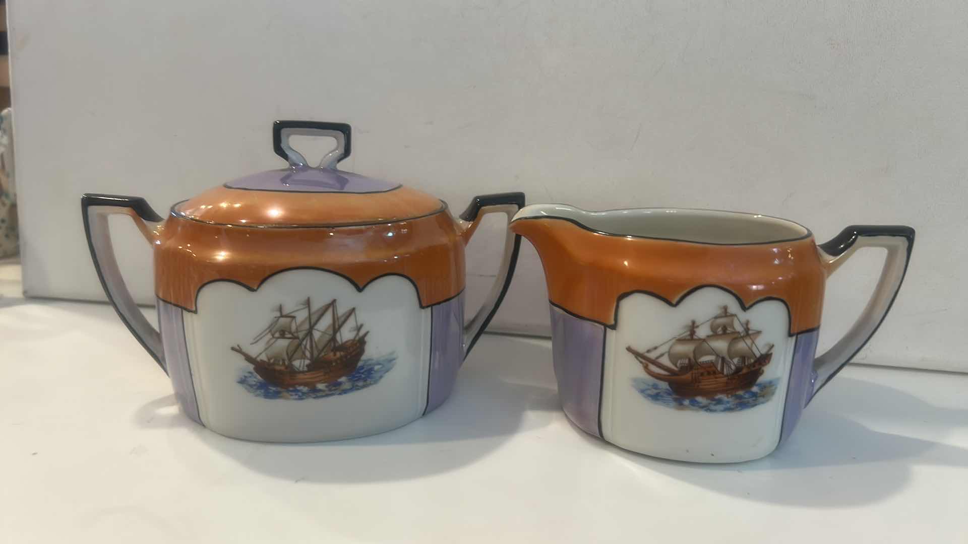Photo 1 of LUSTERWARE SUGAR AND CREAMER SET $45
