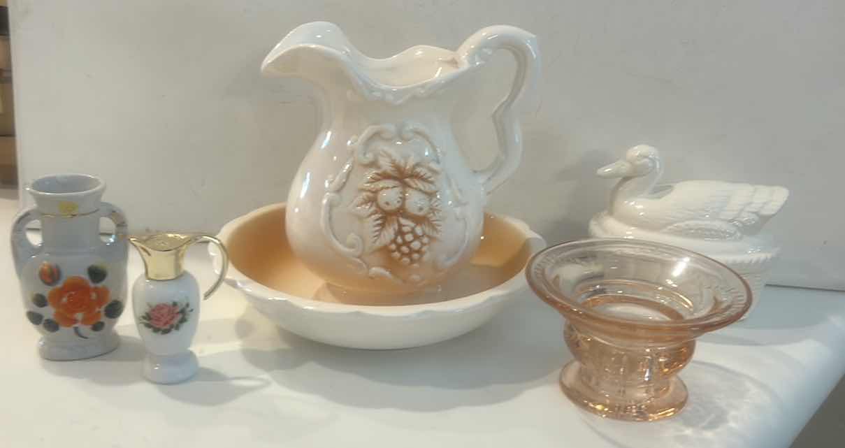 Photo 1 of VINTAGE TABLETOP DECOR ITEMS- CERAMIC PORCELAIN & GLASS
