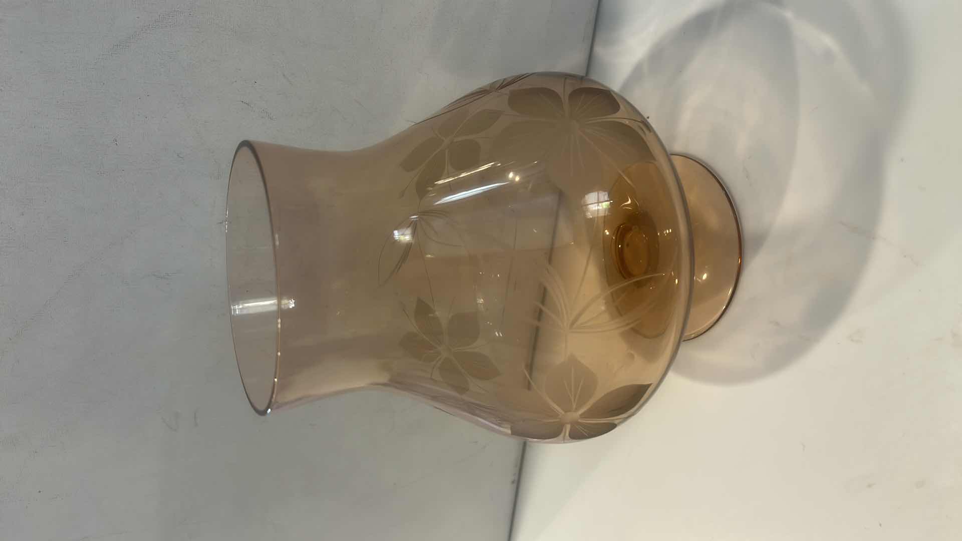 Photo 1 of AMBER AND PEACH TONED GLASSWARE H7.75”