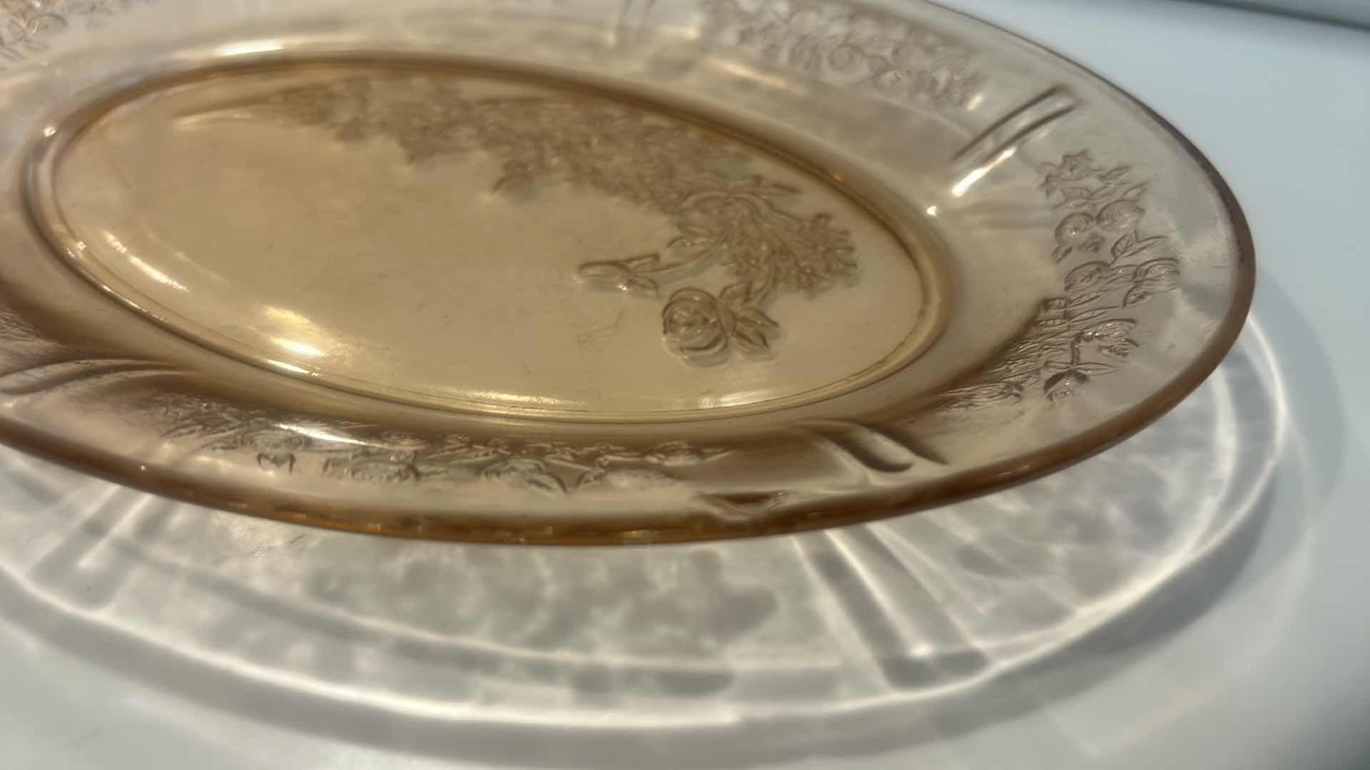 Photo 1 of AMBER AND PEACH TONED GLASSWARE H7.75”
