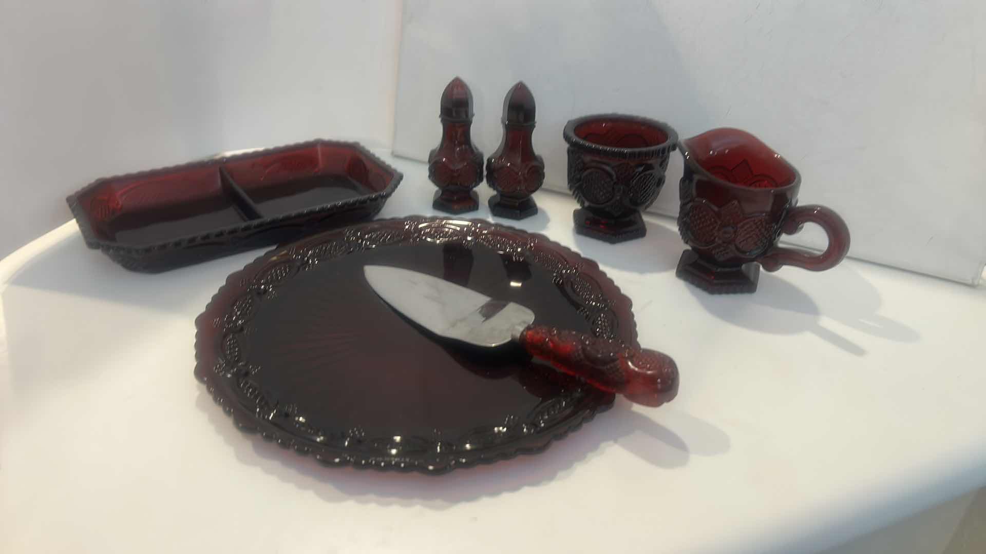 Photo 1 of AVON 1876 CAPE COD RUBY RED GLASSWARE