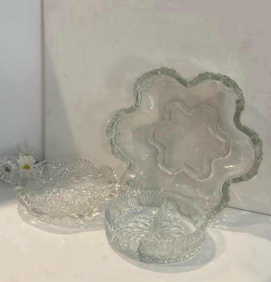 Photo 1 of VINTAGE 3-PIECE CLEAR CRYSTAL $100