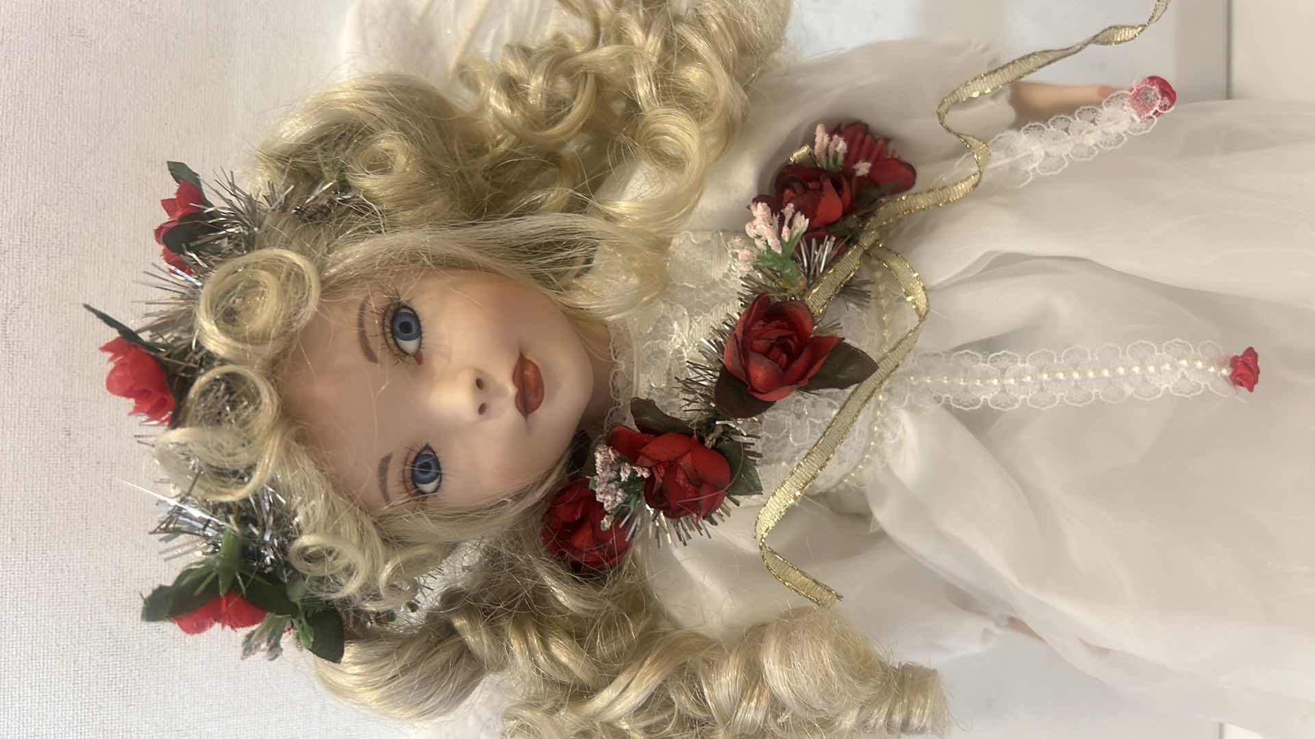 Photo 1 of VINTAGE "ANGEL OF LOVE" PORCELAIN COLLECTOR DOLL $45