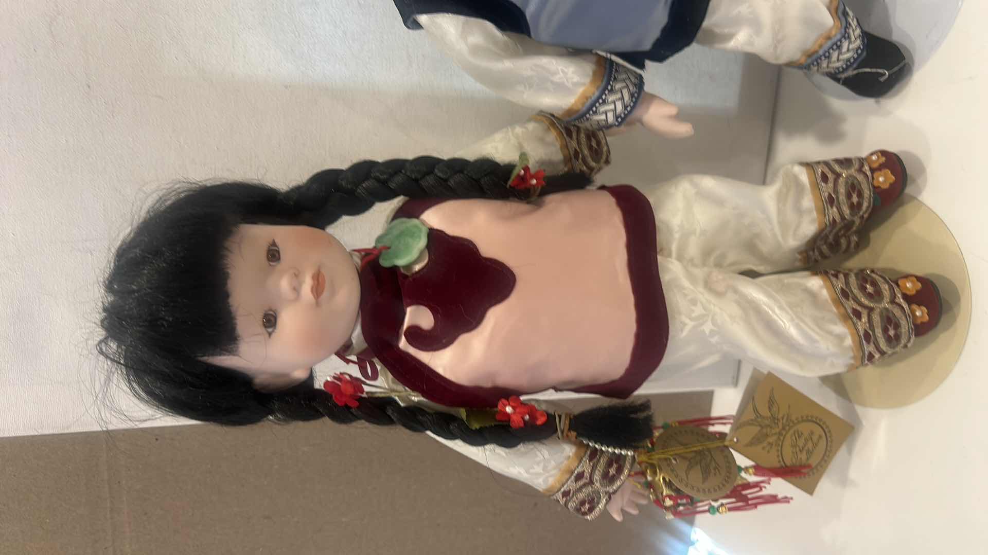 Photo 1 of MATCHING VINTAGE PAIR OF "LING-LING" AND "MING-MING" ASIAN BISQUE PORCELAIN COLLECTOR DOLLS 15” $60