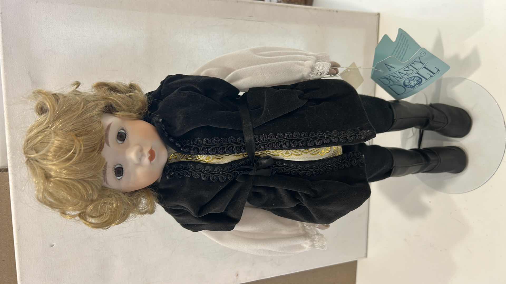 Photo 1 of VINTAGE "PRINCE" / RENAISSANCE BOY MUSICAL PORCELAIN DOLL
H19” $55