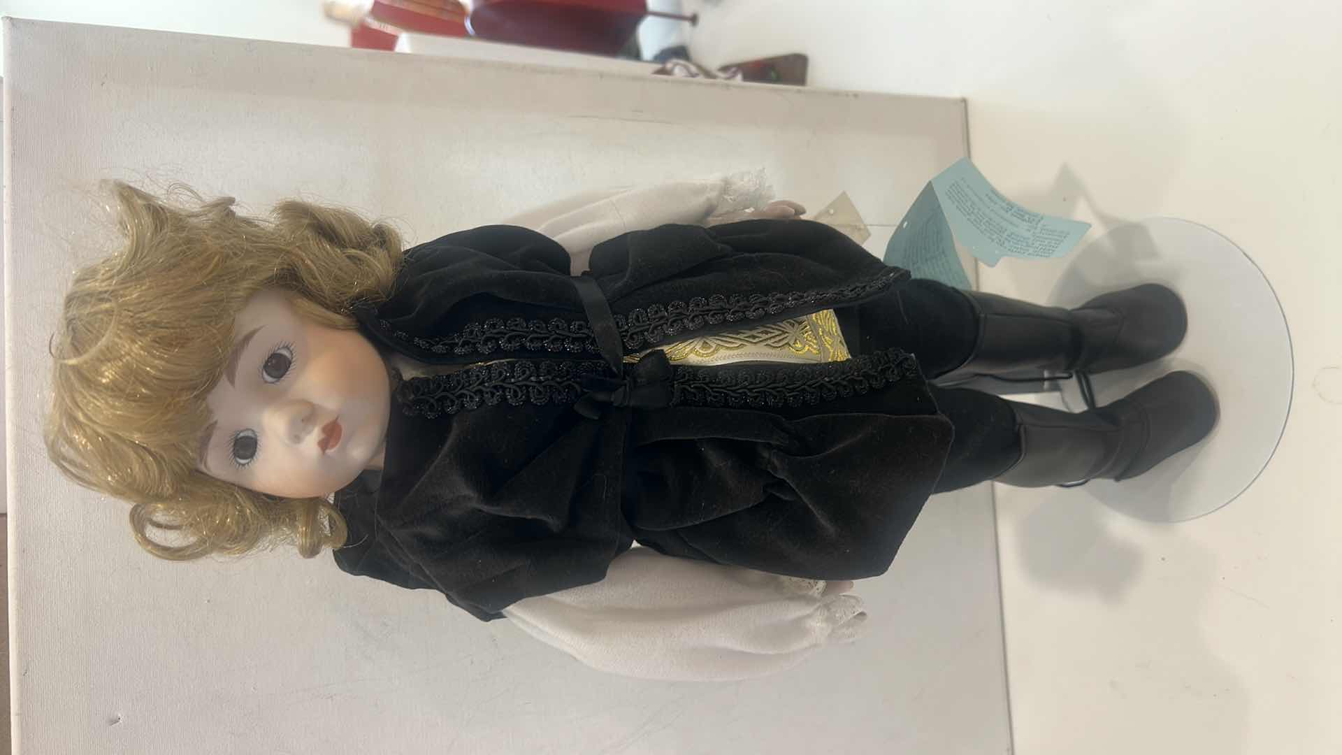 Photo 1 of VINTAGE "PRINCE" / RENAISSANCE BOY MUSICAL PORCELAIN DOLL
H19” $55