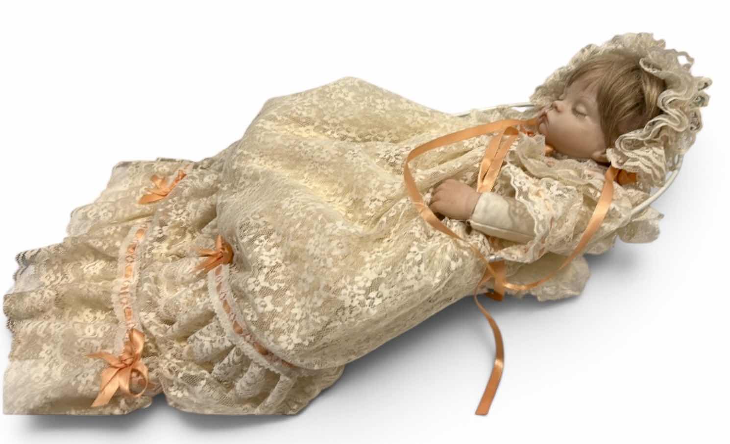 Photo 1 of VINTAGE PORCELAIN SLEEPING BABY DOLL $50