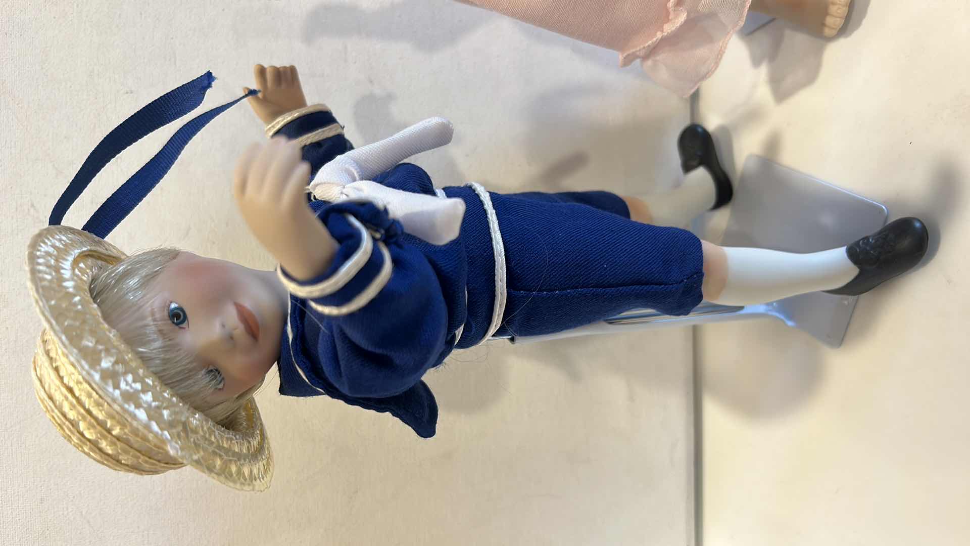 Photo 1 of 2 VINTAGE PORCELAIN MAYPOLE DANCING DOLLS H9”