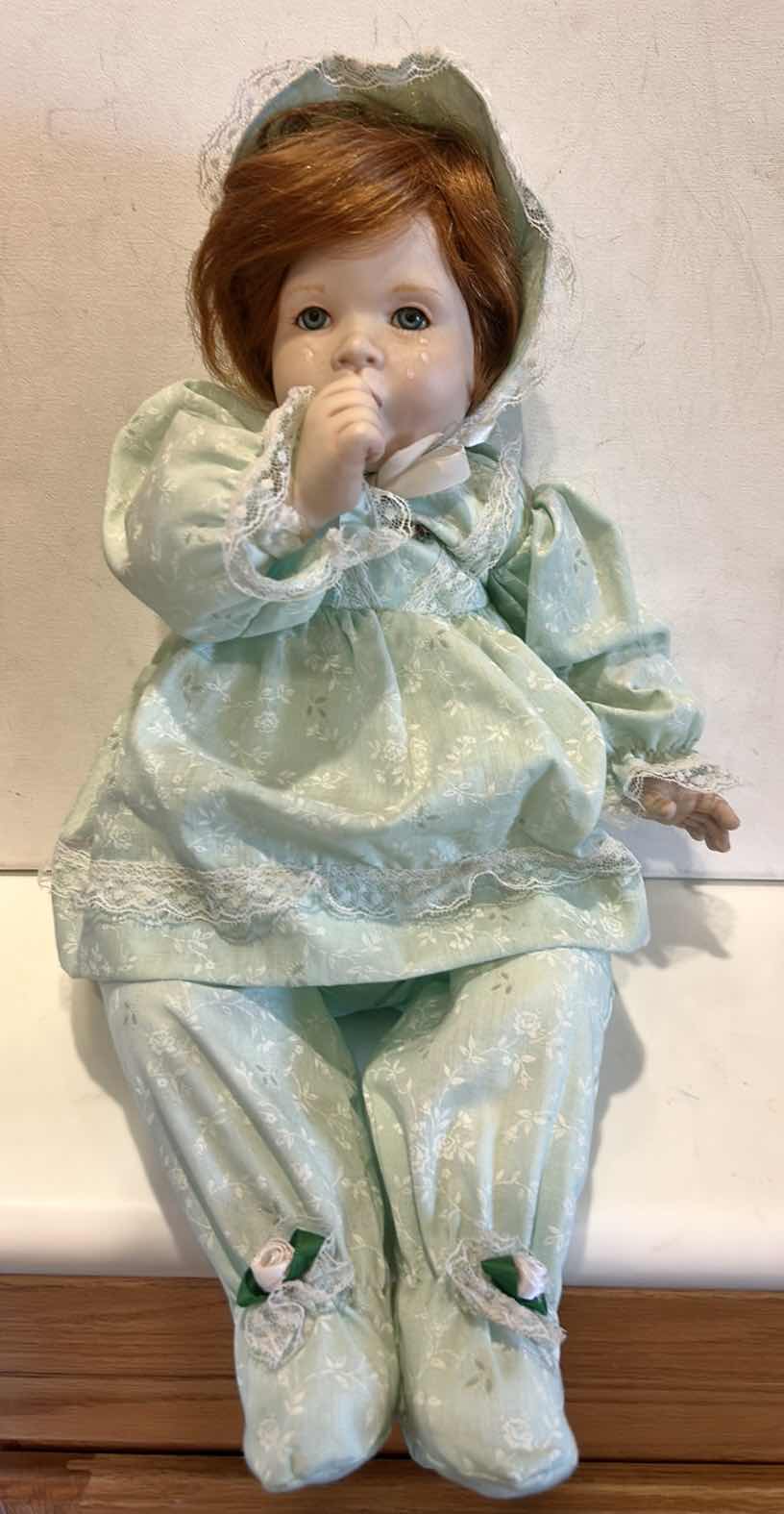 Photo 1 of VINTAGE THUMB SUCKING BABY W TEARS DOLL H13”