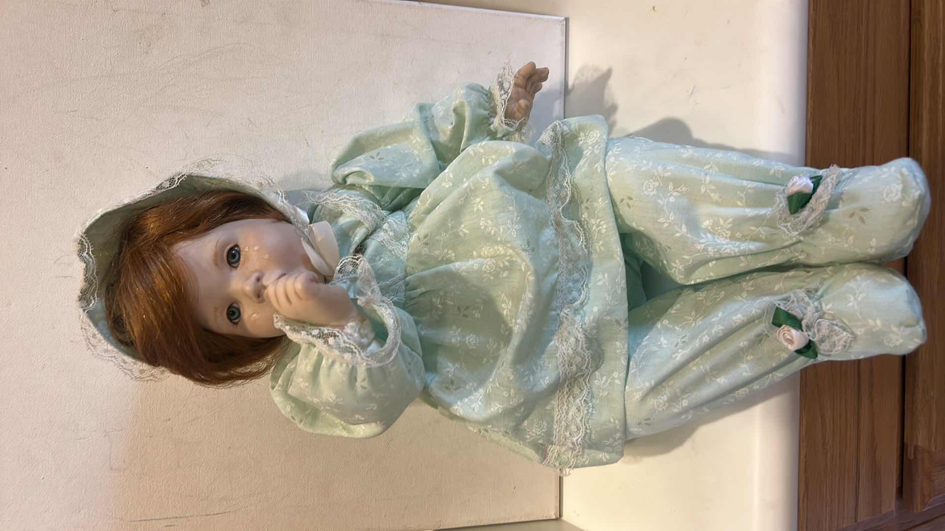 Photo 1 of VINTAGE THUMB SUCKING BABY W TEARS DOLL H13”