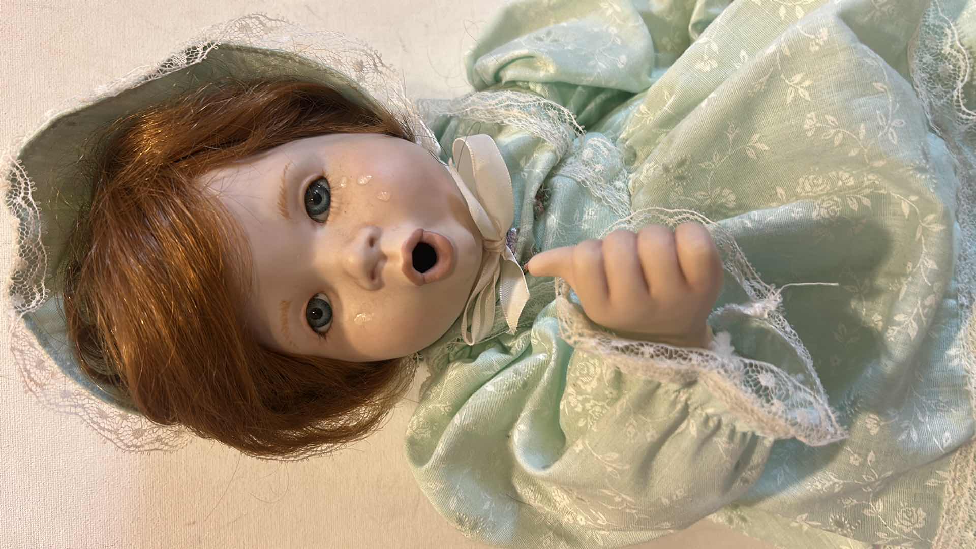 Photo 1 of VINTAGE THUMB SUCKING BABY W TEARS DOLL H13”