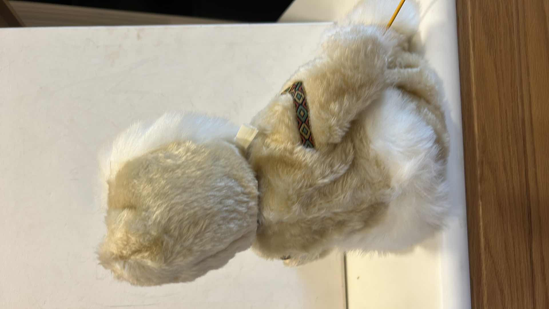 Photo 1 of VINTAGE PORCELAIN DOLL, TRADITIONAL INUIT WINTER PARKA W FISHING ROD & BASKET W FISH $60