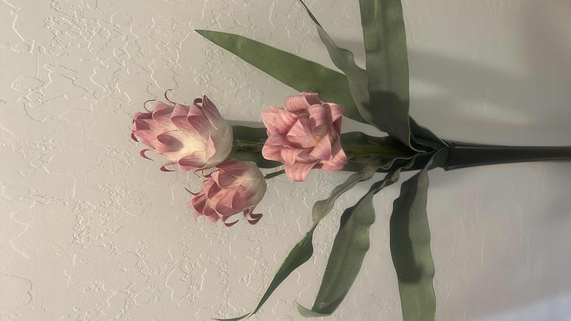 Photo 1 of TALL SLENDER GLASS VASE H32”WITH FAUX FLOWERS
