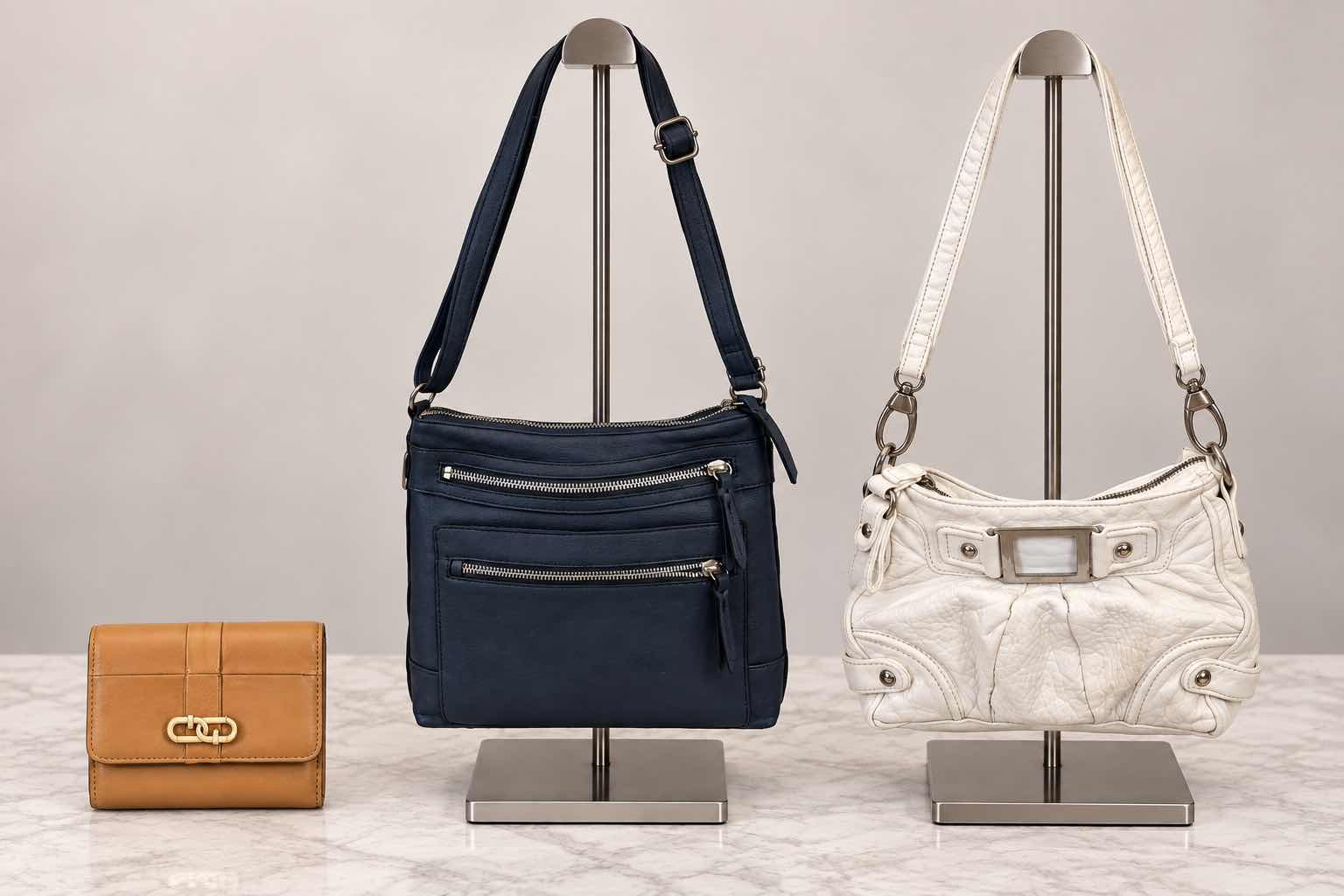 Photo 1 of TWO LADIES HANDBAGS, AND ONE WALLET