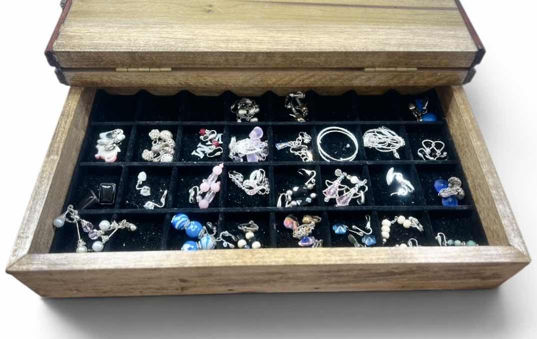 Photo 1 of WOODEN BOX WITH EARRINGS