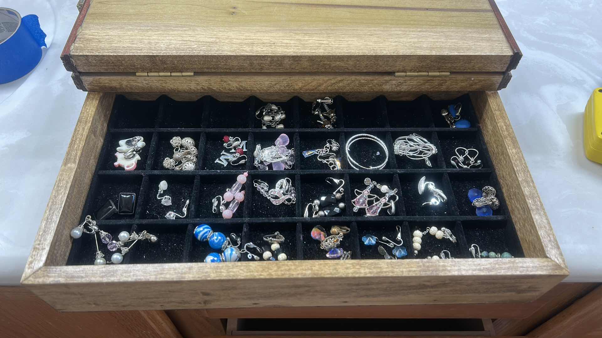 Photo 1 of WOODEN BOX WITH EARRINGS