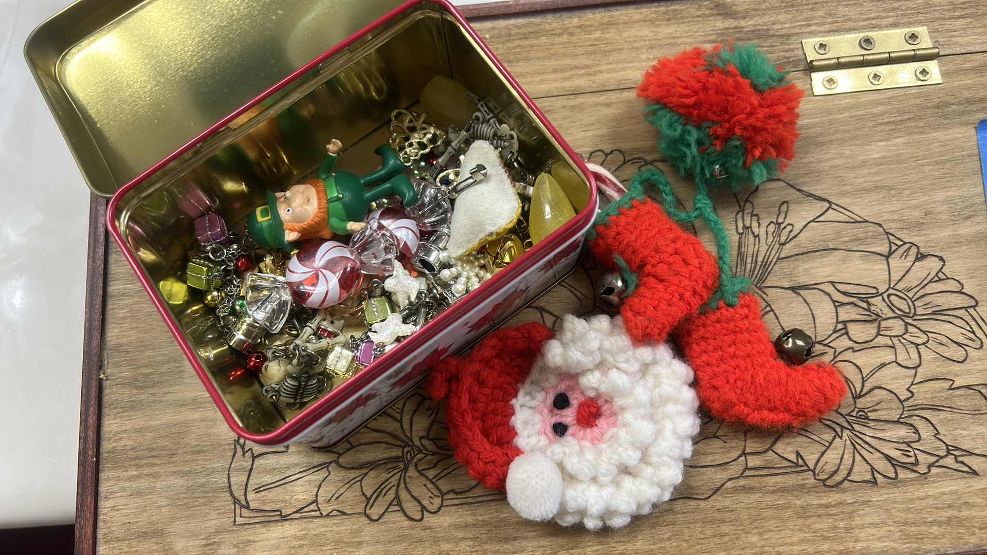 Photo 1 of WOODEN BOX WITH EARRINGS