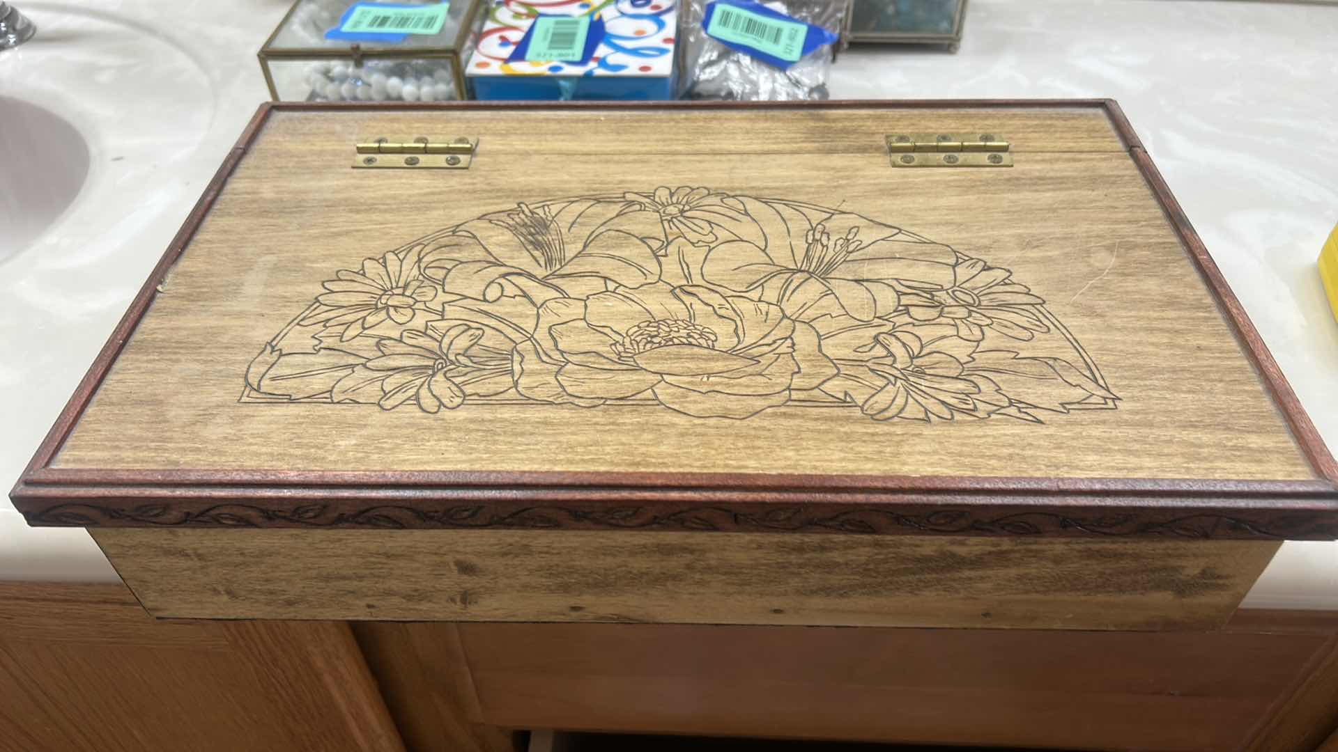 Photo 1 of WOODEN BOX WITH EARRINGS