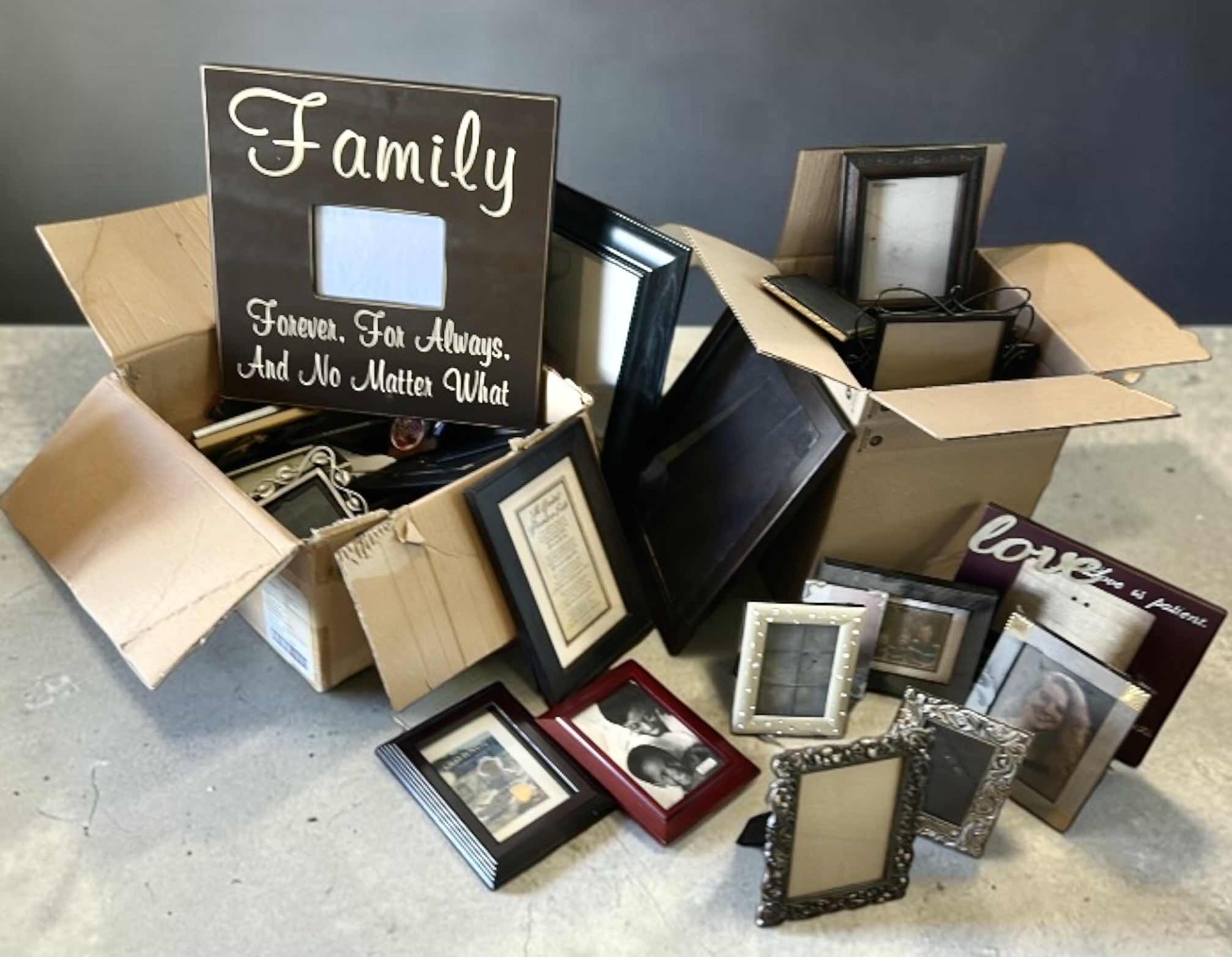 Photo 1 of 2 BOXES OF PICTURE FRAMES
