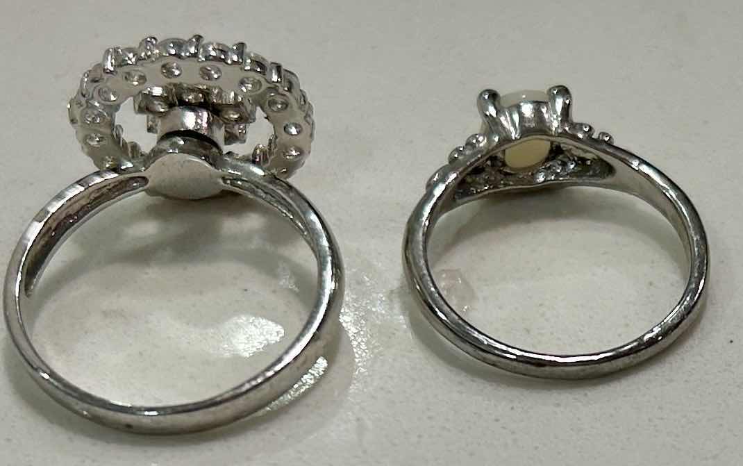 Photo 1 of 2 SILVER TONE RINGS ( 1 STAMPED 14K GP) EST SIZE 7