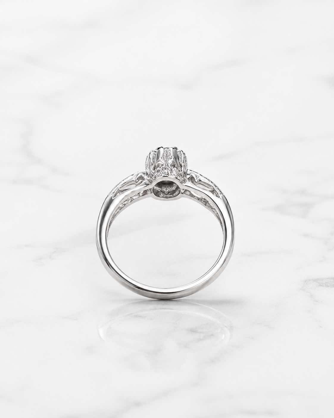 Photo 1 of 14K WHITE GOLD 0.25CTW DIAMOND RING 2.5G (EST SIZE 6-7) #14 $1,750