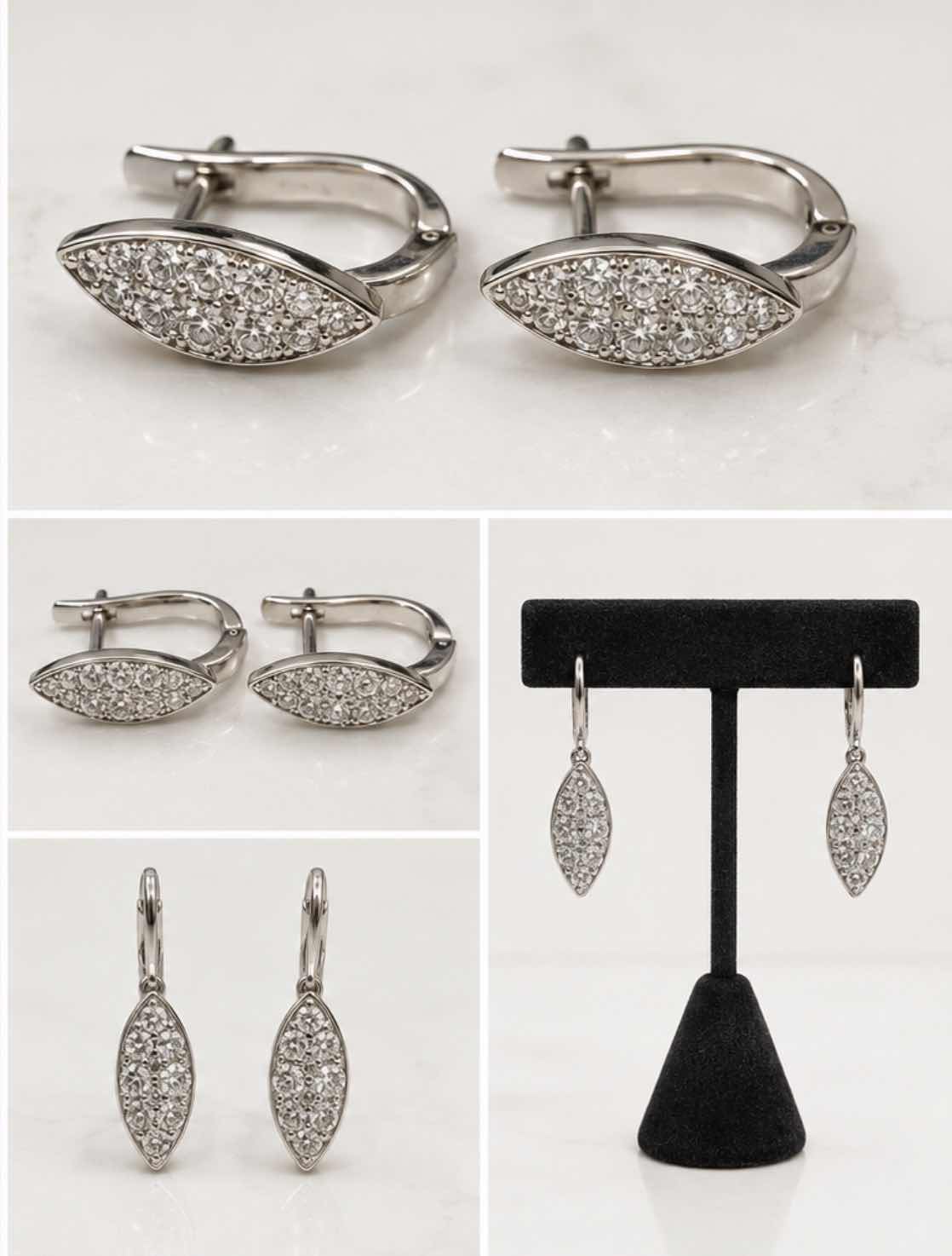 Photo 1 of 18K WHITE GOLD 0.50 CTW DIAMOND EARRINGS 3.4G
W APPRAISAL #2017 $3100