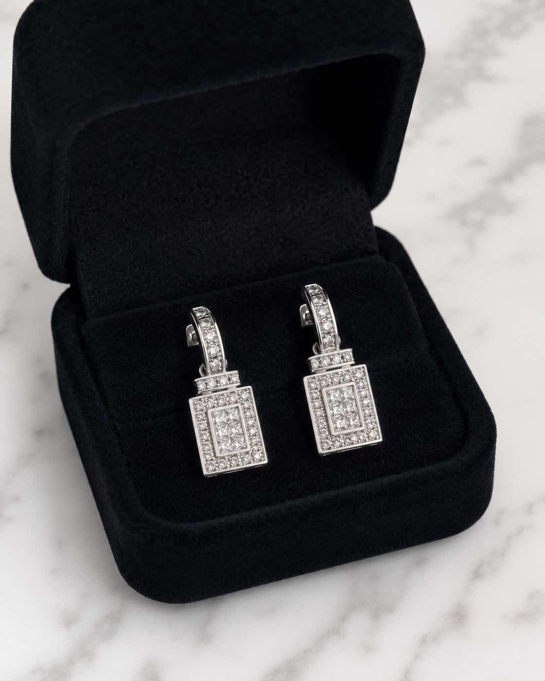 Photo 1 of 14K WHITE GOLD 1CTW DIAMOND EARRINGS 5.18G W APPRAISAL #2004