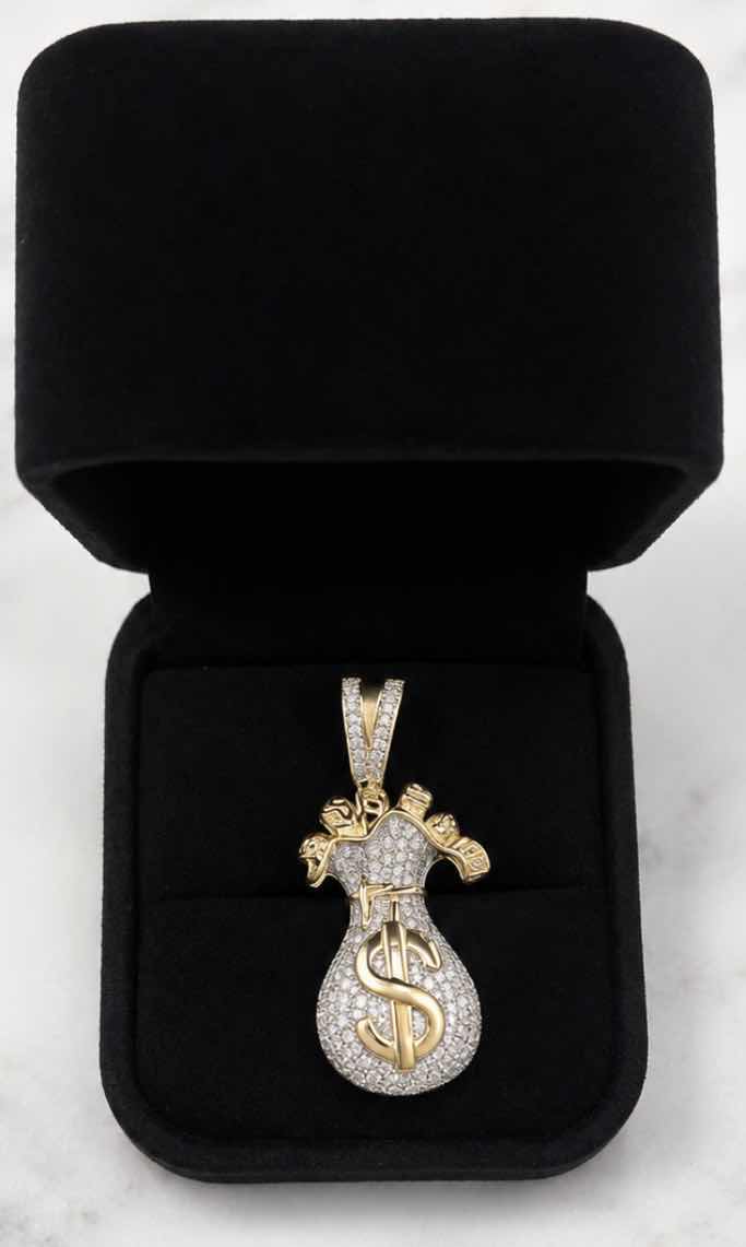Photo 1 of 10K YELLOW GOLD $ SIGN 0.50 CTW DIAMOND PENDANT 4.5 G #5