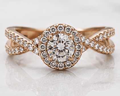 Photo 1 of 10K ROSE GOLD 0.50 CTW DIAMOND RING 3G (EST SIZE 6–7) #13