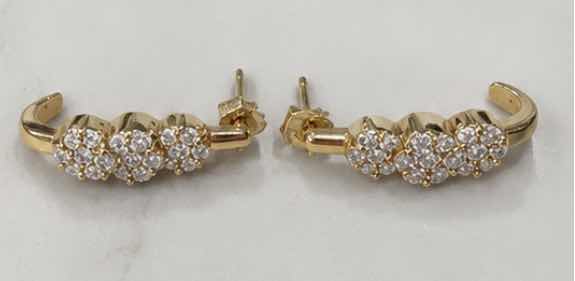 Photo 1 of 14K YELLOW GOLD 1CTW DIAMOND EARRINGS 3.5G #12