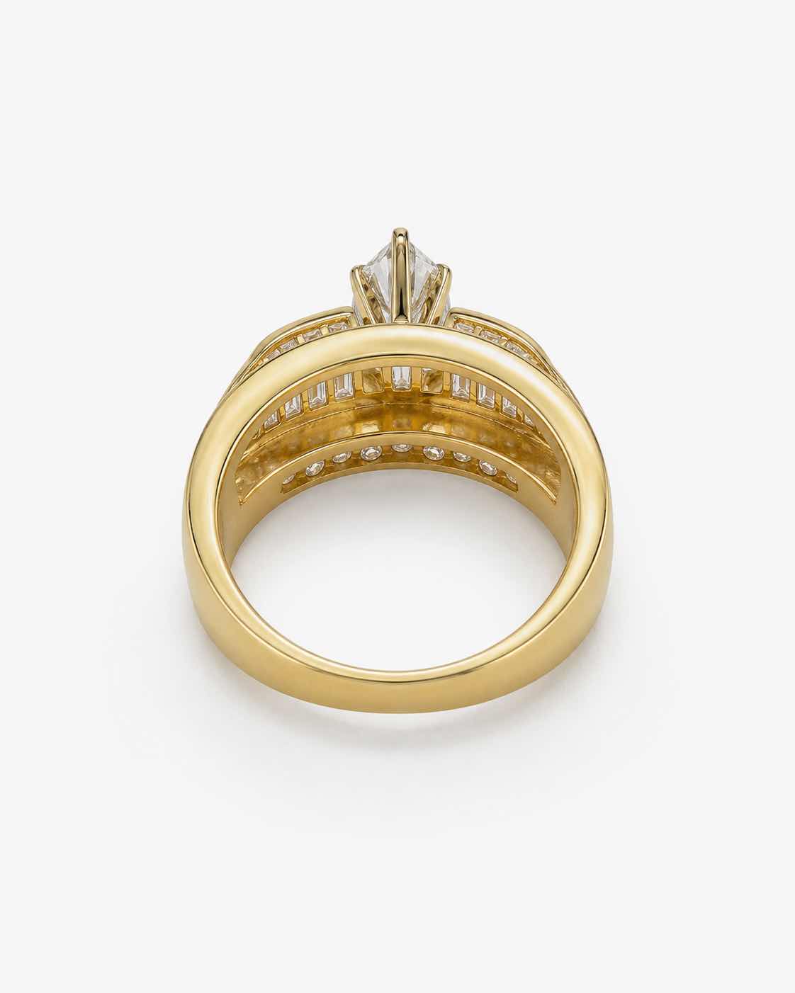 Photo 1 of 14K YELLOW GOLD DIAMOND MARQUEE RING TTL 2CTW DIAMONDS 7G ESTIMATED (SIZE 6–7) #21 $4300