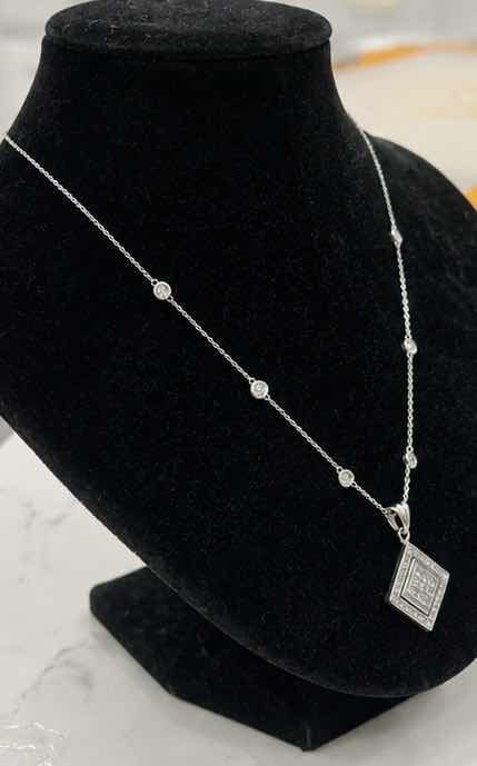 Photo 1 of 14K WHITE GOLD 1.5 CTW DIAMOND NECKLACE 6.6 G #15