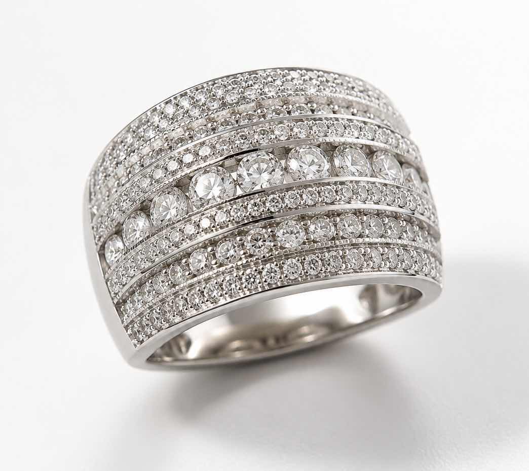 Photo 1 of 10K WHITE GOLD 2CTW DIAMOND RING 5.8G EST (SIZE 6–7) #36 $3900