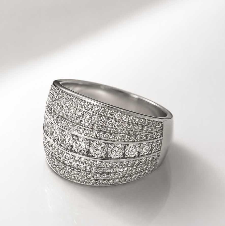 Photo 1 of 10K WHITE GOLD 2CTW DIAMOND RING 5.8G EST (SIZE 6–7) #36 $3900