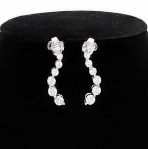 Photo 1 of 14K WHITE GOLD 1CTW DIAMOND EARRINGS 2.47 G W APPRAISAL #2027