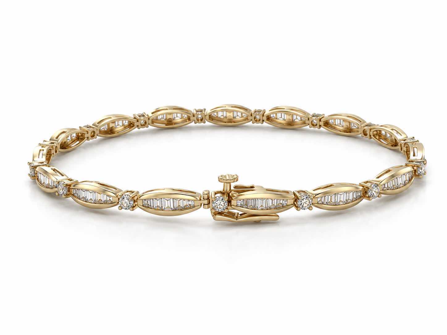 Photo 1 of 10K YELLOW GOLD 3.5 CTW DIAMOND BRACELET 9.7 G #9 $5200