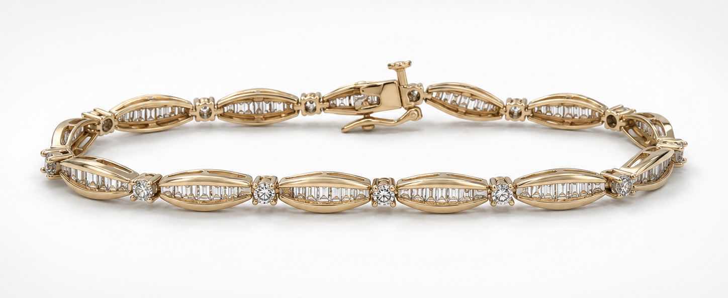 Photo 1 of 10K YELLOW GOLD 3.5 CTW DIAMOND BRACELET 9.7 G #9 $5200