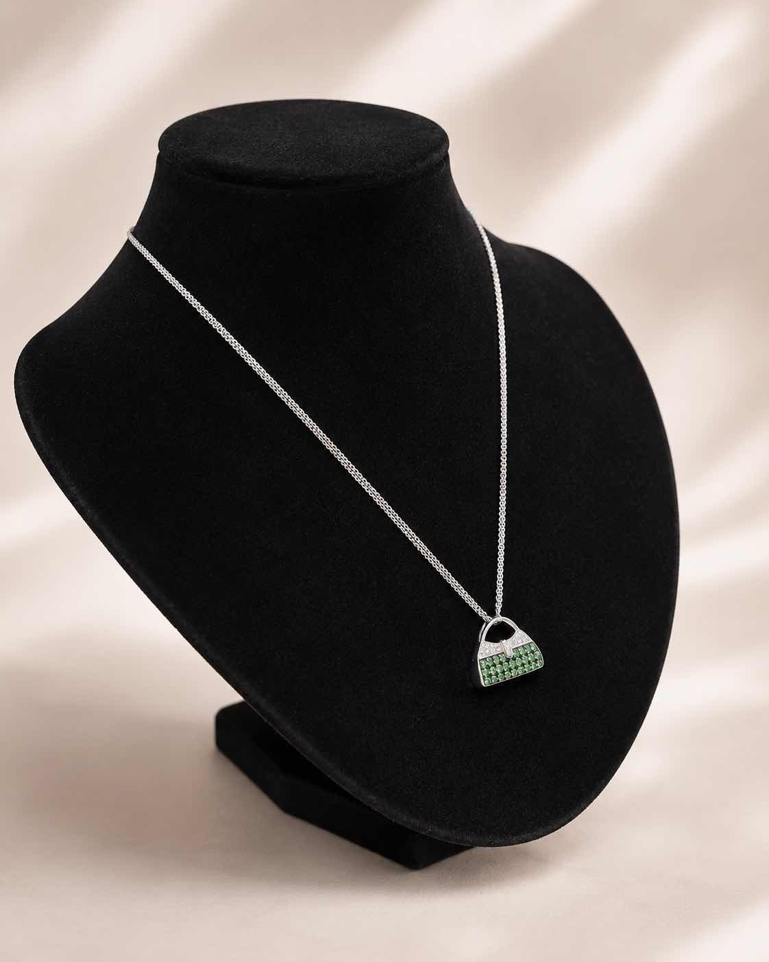 Photo 1 of 18K WHITE GOLD MARBELL PURSE PENDANT DIAMOND NECKLACE 7.5 G #22 $5500