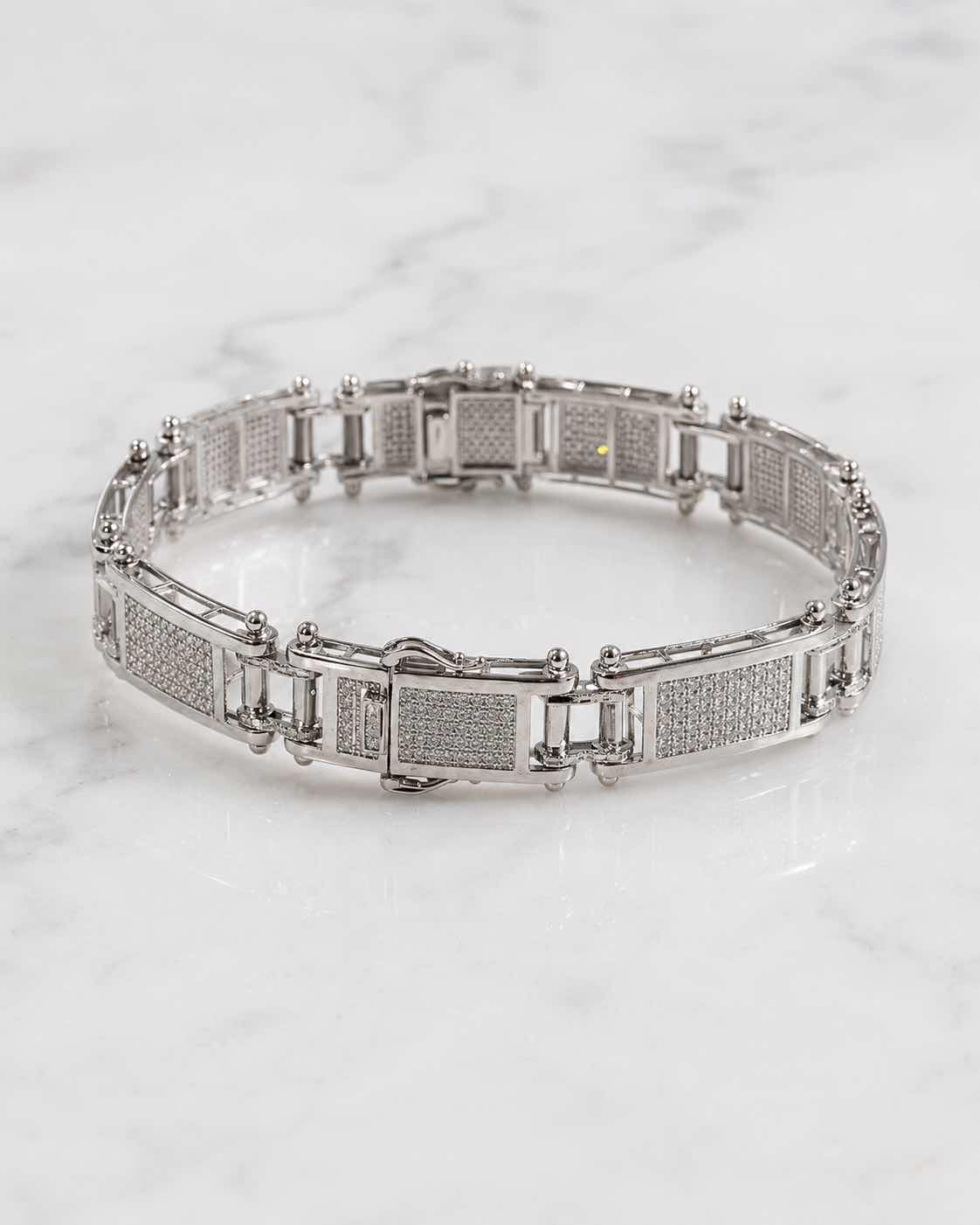 Photo 1 of 10K WHITE GOLD W 5CTW DIAMOND BRACELET 24.5G #4