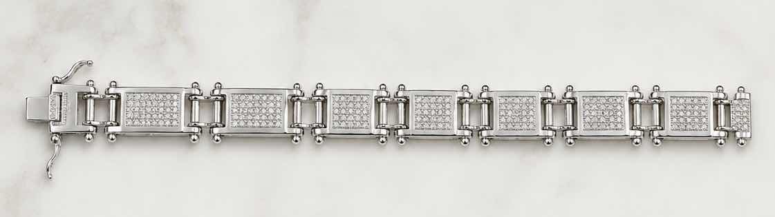 Photo 1 of 10K WHITE GOLD W 5CTW DIAMOND BRACELET 24.5G #4