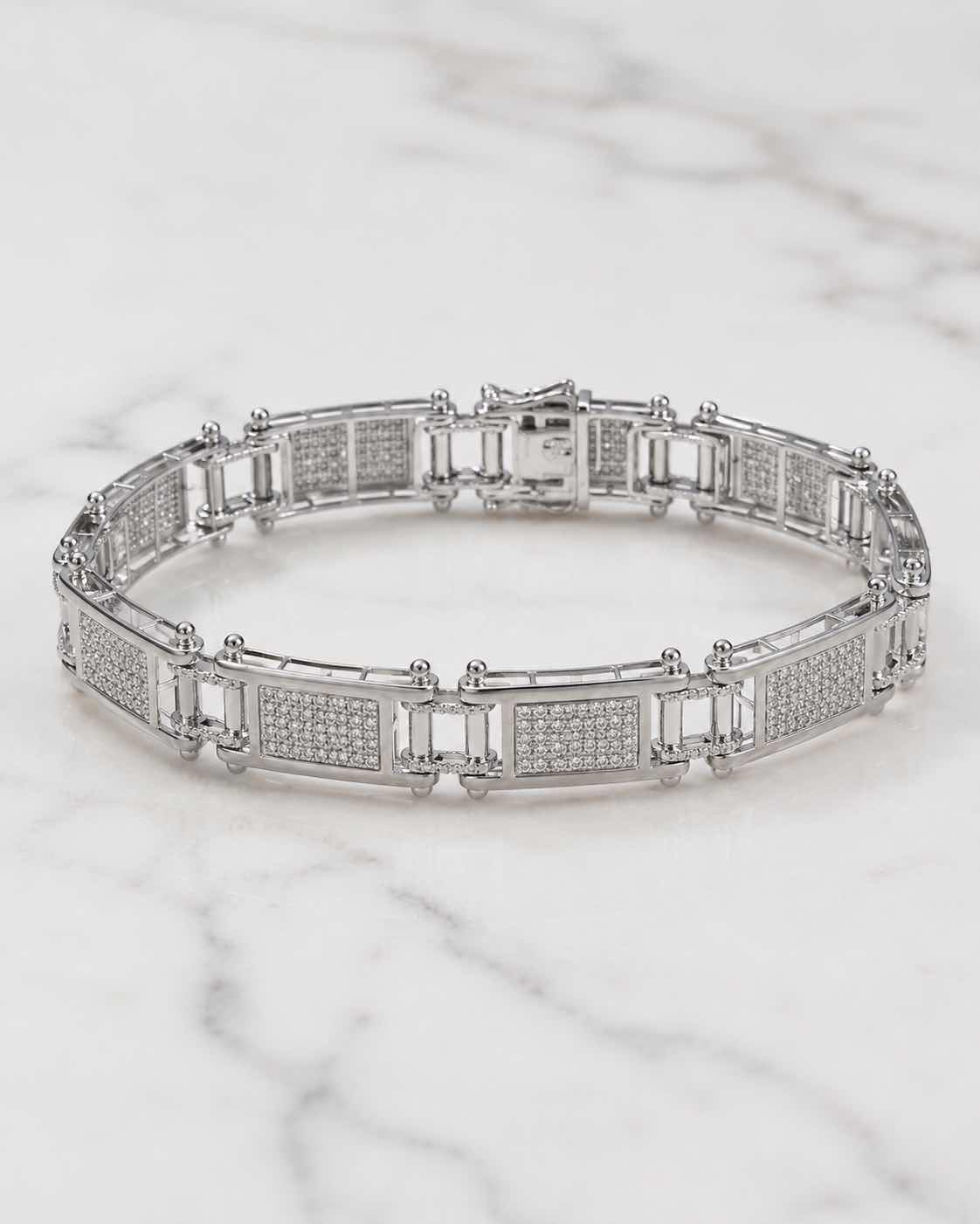 Photo 1 of 10K WHITE GOLD W 5CTW DIAMOND BRACELET 24.5G #4