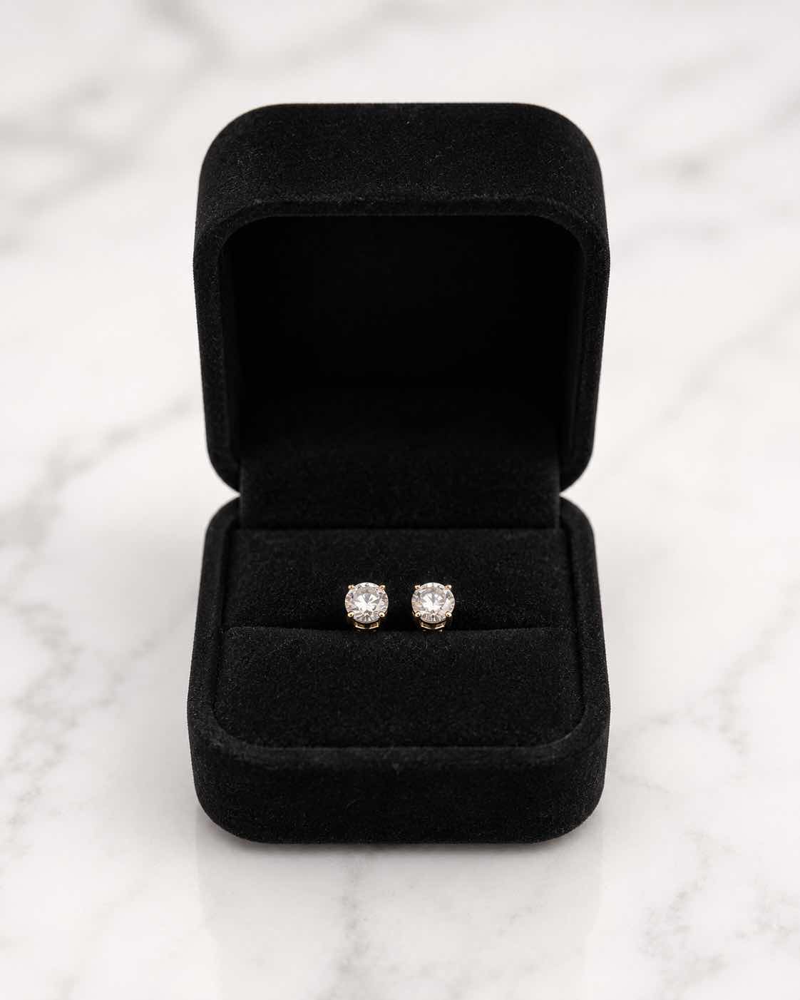 Photo 1 of 14K YELLOW GOLD W1.52CTW DIAMOND STUD EARRINGS W APPRAISAL #2023