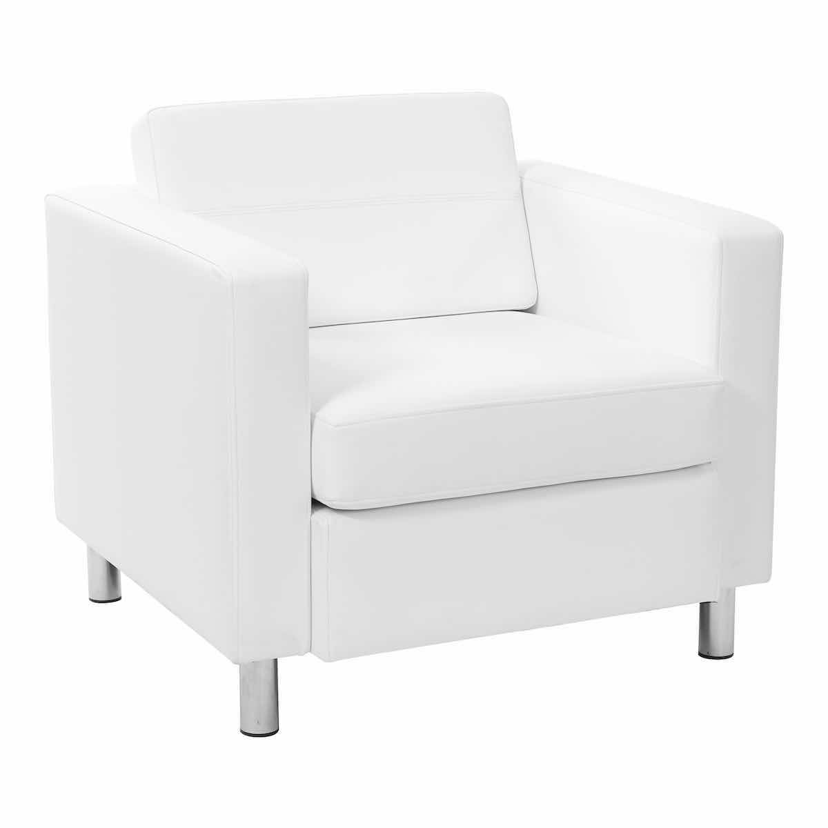 Photo 1 of OFFICE STAR SNOW WHITE UPHOLSTERED PACIFIC ARMCHAIR
