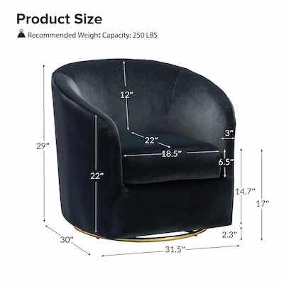 Photo 1 of 14KARAT AMARANTE BLACK UPHOLSTERED SWIVEL CHAIR