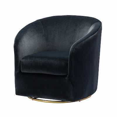 Photo 1 of 14KARAT AMARANTE BLACK UPHOLSTERED SWIVEL CHAIR