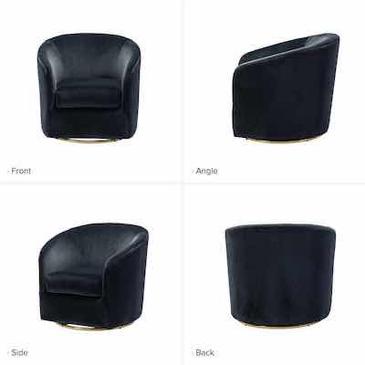 Photo 1 of 14KARAT AMARANTE BLACK UPHOLSTERED SWIVEL CHAIR