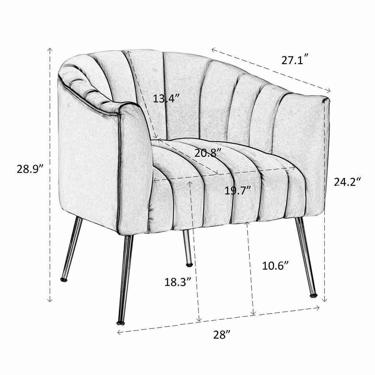 Photo 1 of GLAM PUMPKIN OVERSIZED UPHOLSTERED BARREL CHAIR