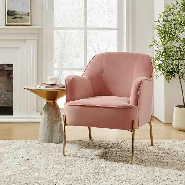 Photo 1 of HULALA PINK UPHOLSTERED BARREL CHAIR $340