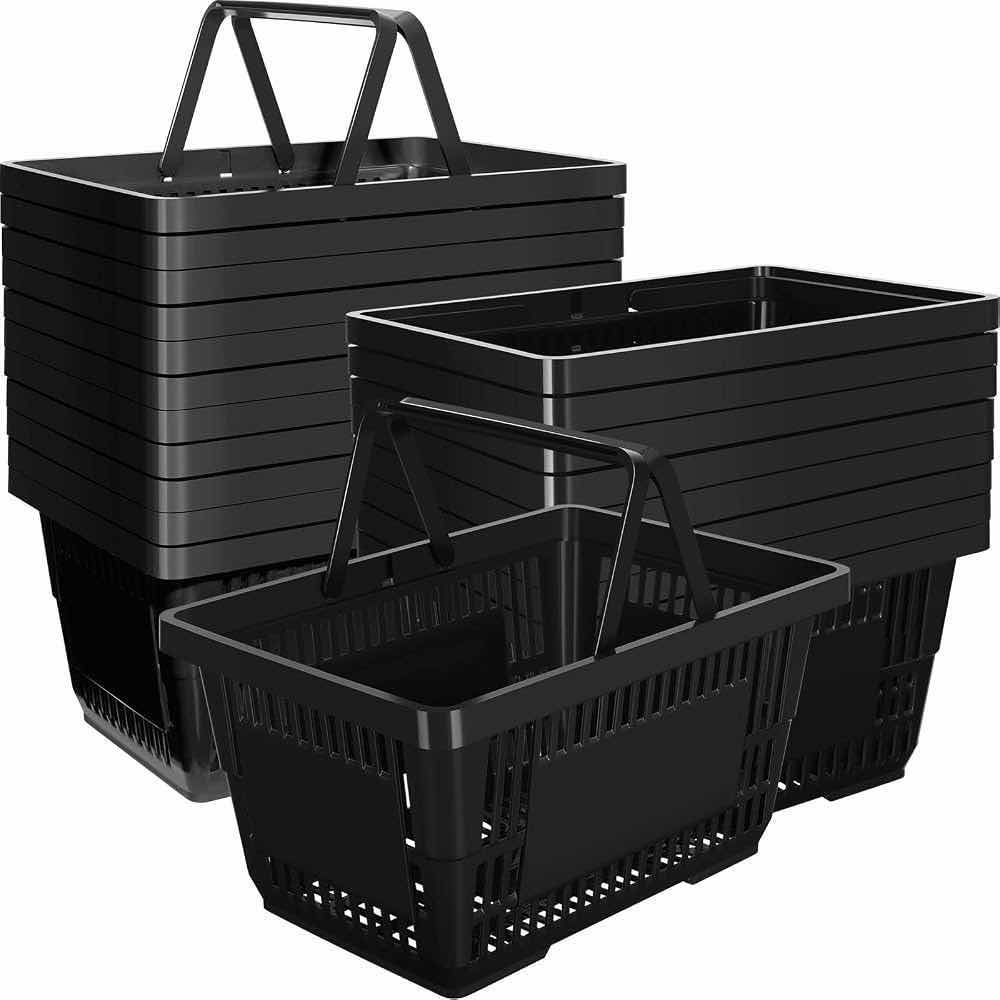 Photo 1 of RETAIL SHOPPING 16” BLACK BASKET 12-PACK